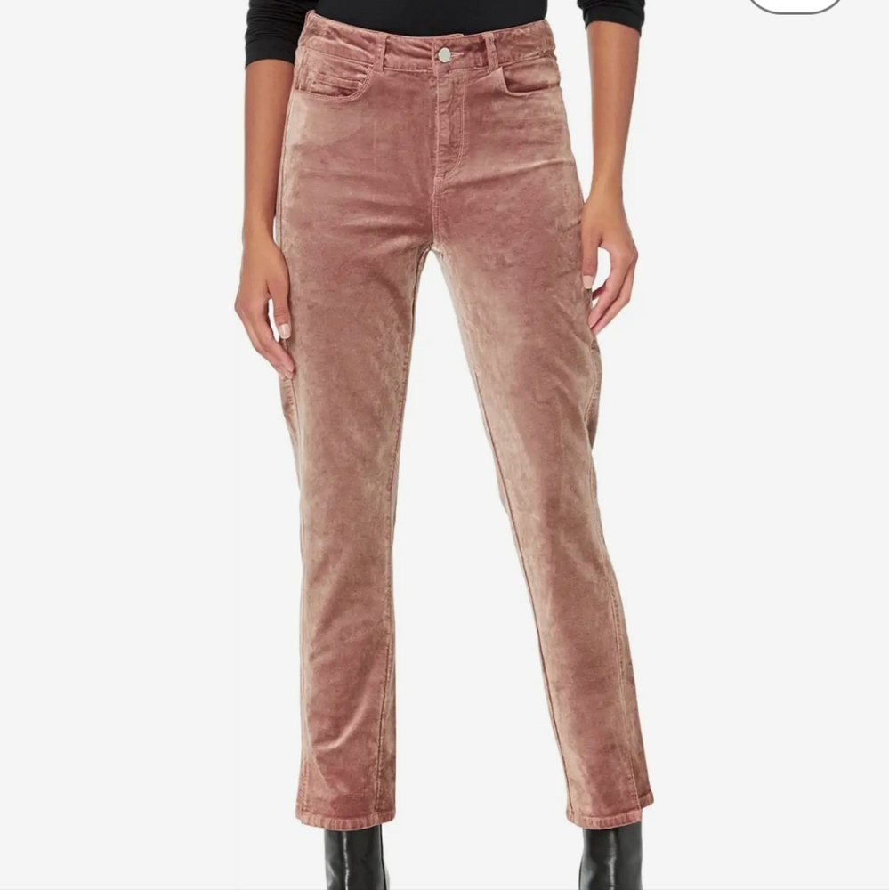 Cindy Twisted Seam Slit Pants in Warm Suede